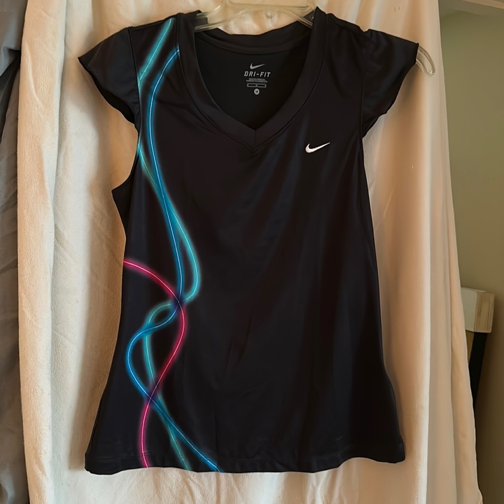 NWT Nike Black Tennis Dri-Fit Court Top Womens. SZ M